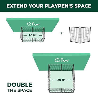 FXW Homeplus Dog Playpen for Indoor Use - Stress-Free and Safe Play, Heavy Duty 40 Inch 2 Panels Dog Pen for Medium and Large Dogs, Black_atented