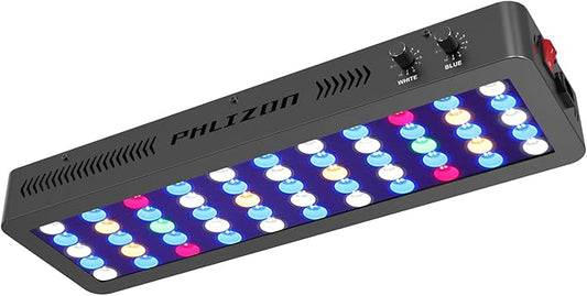 Phlizon 165W Dimmable Full Spectrum Aquarium LED Light Fish Tank LED Reef Decoration Light for Saltwater Freshwater Fish Coral Reef (20"x7"x2.4")