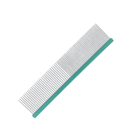 Greyhound Comb For Dogs, Metal Dog Comb Dog Combs with Rounded Ends Dog Comb Cat Comb For Removing and Knots Grooming Tool For Long Short Haired Dog (Green 13cm/5.1in)