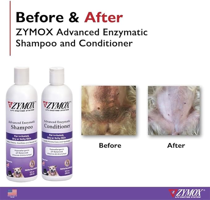 ZYMOX Advanced Enzymatic Shampoo, 1 gal. - for Pets & Animals of All Ages: Cleans, Refreshes, Hydrates & Nourishes Dry Skin & Coat