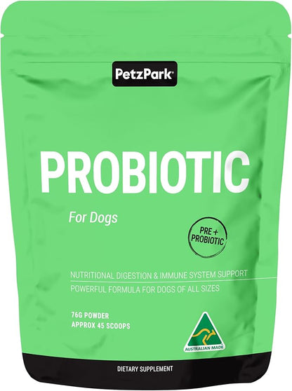 Probiotic for Dogs - Grain-Free Digestive Support Powder for Diarrhea, Bloating & Gas - Promotes Immune Support & Oral Health - Reduces Paw Licking, Allergies & Yeast Infections - 2.7 oz - 45 Scoops