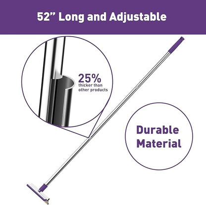 52" Carpet Rake for Pet Hair Removal, Adjustable and Reusable Pet Hair Carpet Rake, Long Handle Large Dog Hair Carpet Scraper for Rugs, Carpets, Stairs,Pet Beds, Carpet Brush Hair Remover Broom