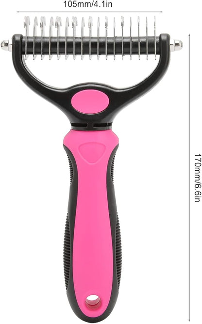 Undercoat Rake For Dogs,Double-Sided Dog Brush for Shedding,Dogs/Cats Professional Deshedding Brush,Removes Mats Tangled & Thinning Hairs with No Scratch,