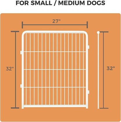 FXW Homeplus Dog Playpen for Indoor Use - Stress-Free and Safe Play, Heavy Duty 32 Inch 4 Panels Dog Pen for Puppies, Small and Medium Dogs, White_atented