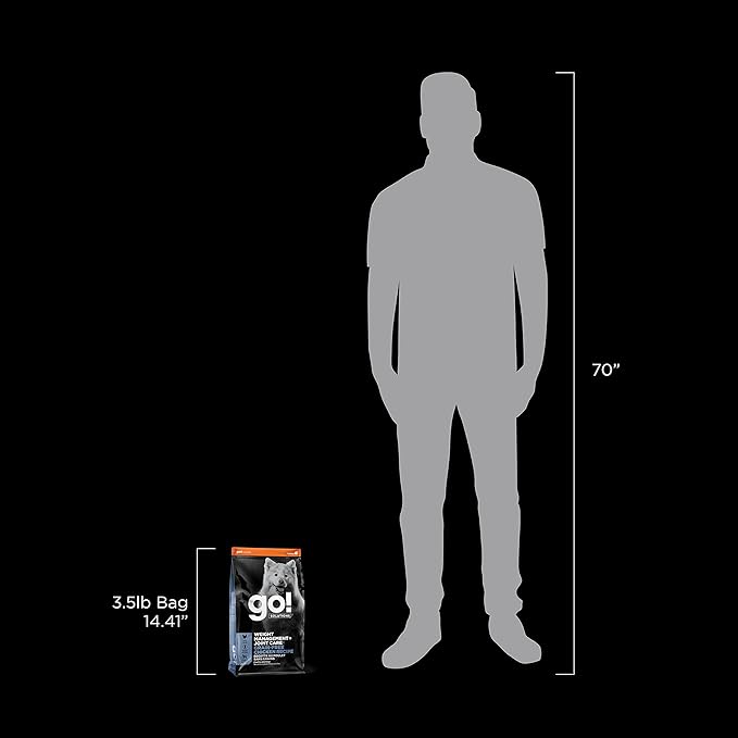 Go! Solutions Weight Management + Joint Care, Grain-Free Dry Dog Food, Chicken Adult and Senior Recipe, 3.5 lb Bag