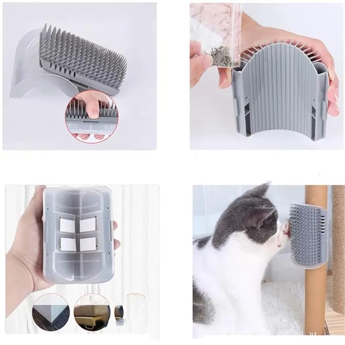 1Pcs Pet comb and Wall Corner Massage comb,for Dogs & Cats with Long & Short Stainless Steel Metal Teeth for Shedding and Tangles, Self-Cleaning Pet COmb for Dogs and Cats,Comfort safety,Anti static