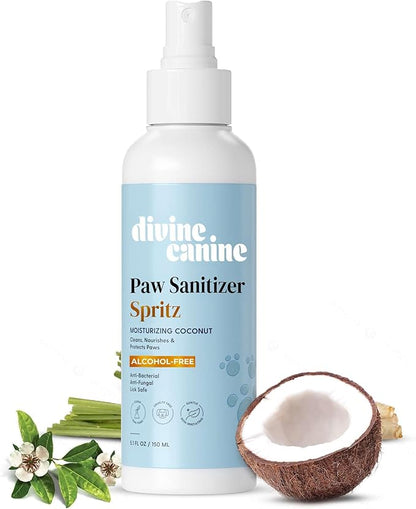 Dog Paw Cleaner - 5.1 Fl Oz of Alcohol Free Paw Cleansing Spray - Made with Coconut, Aloe, Copaiba Oil, and Lemongrass Oil to Nourish and Clean Paws - Made in The USA