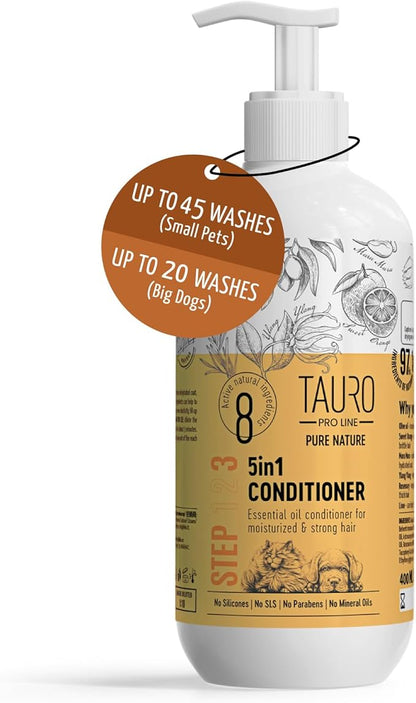 Moisturizing Dog Conditioner 5in1 - Allergy Dog and Cat Shampoo, Sulfate Parabens SLS Free Natural Composition Grooming Product with Essential Oils for Gentle Coat & Skin Deep Hydration, 13.5 Oz