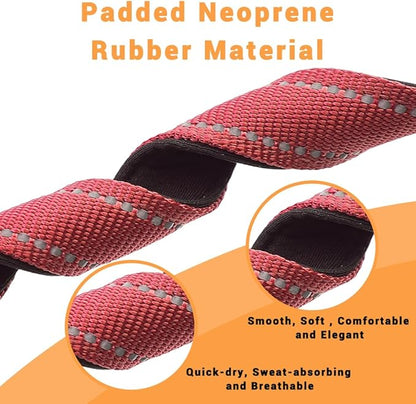 2 Pack Reflective Dog Collar with Safety Locking Buckle, Adjustable Soft Breathable Comfortable Nylon Pet Collar for Small, Medium and Large Dogs, Red, Mini Small