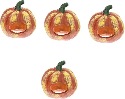 4pcs Pumpkin Shaped Fish Cave Resin Shrimp Cave Decorative Aquarium Cave for Freshwater Marine Aquarium Accessory