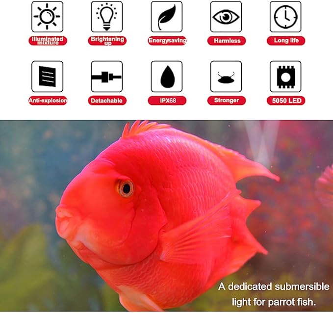 MQ 36 in Submersible LED Aquarium Light, 13W Color Changing Fish Tank Light with Remote Control, IP68 Crystal Glass 42 LEDs Lights Bar, for 38-45in Longest Side Tanks