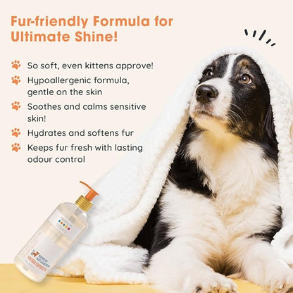 Moisturising & Odor Eliminating Shampoo for Dogs & Cats | Sensitive Skin Pet Shampoo | Organic Ingredients for Itchy, Dry Skin Relief in Dogs Cats | Paraben Free,Made in USA | Vanilla Tangerine-16oz