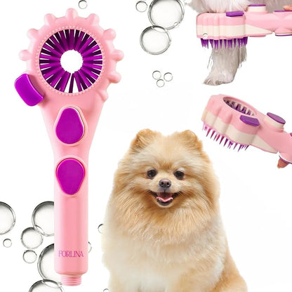 Forlina Brand Dog Shower Attachment | Multi-Functional | One-Handed Operation | Dog Bath Supplies | Shampoo Brush With Low Joint Stress | Easy To Install | Small