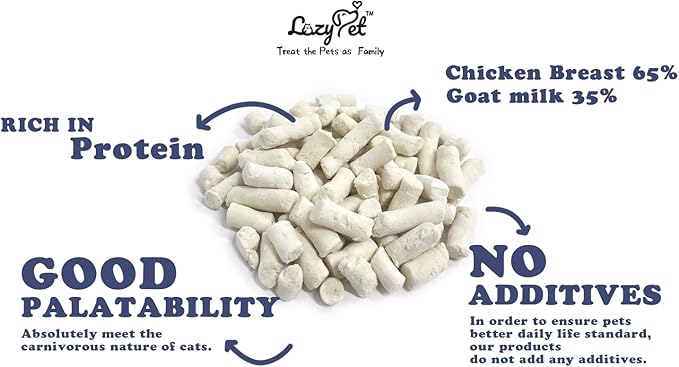 Freeze Dried Raw Single Ingredient Cat Treats, Solve Pet's Picky Eating Problem (Goat Milk bar)