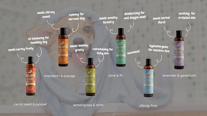 Pine&Fir Deodorizing Dog Shampoo - for Oily or Dry Dog Skin-Natural Ingredients with Organic Essential Oils- Made in Canada