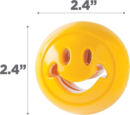 Outward Hound by Planet Dog Nooks Happiness Treat Dispensing Dog Toy, Small, Yellow, Smiley Face