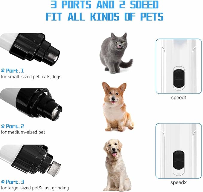 Silent Grind Pro for Dogs, SilentGrind Pro, Silent Grind Pro Dog Nail Trimmer, New Electric Dog Nail Clippers for Dog Nail Grinders Rechargeable, Pet Poochie Nail Grinder, Pet Paws Grooming Tool (1PC)