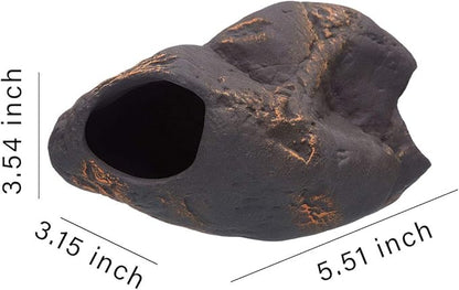 Plecoceramics Cichlid Stone Decoration - Aquarium cave for Cichlids, Betta, Small Fish - Fish Tank Hideway Decor - Betta Toys Hideout Stones House (Magma Stone Small)