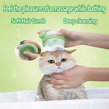 Dog Bath Brush,Dog Shampoo Brush,Cat Bath Brush,Cat Shampoo Brush,Cat Shampoo Brush,Dog/Pet Grooming/Scrubber,with Shampoo Dispenser,Suitable for dog and cat showers