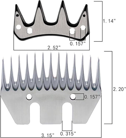13 Tooth Sheep Shear Clipper Replacement Blades for Electric Sheep Clippers（ 2 Sets ）