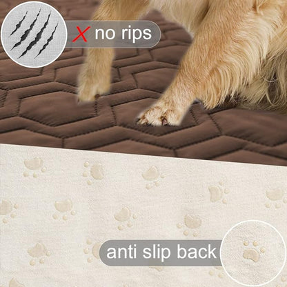 Waterproof and Anti-Slip Dog Bed Cover and Pet Blanket Sofa Pet Bed Mat car Incontinence Mattress Protectors Furniture Couch Cover for Most Cats Dogs, Petsï¼40x50-Chocolateï¼
