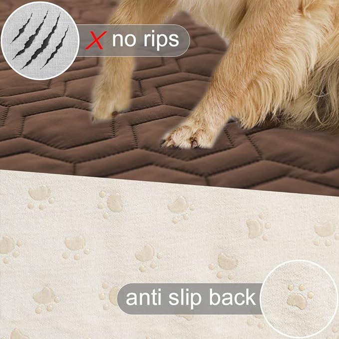 Waterproof and Anti-Slip Dog Bed Cover and Pet Blanket Sofa Pet Bed Mat car Incontinence Mattress Protectors Furniture Couch Cover for Most Cats Dogs, Petsï¼30x70-Chocolateï¼