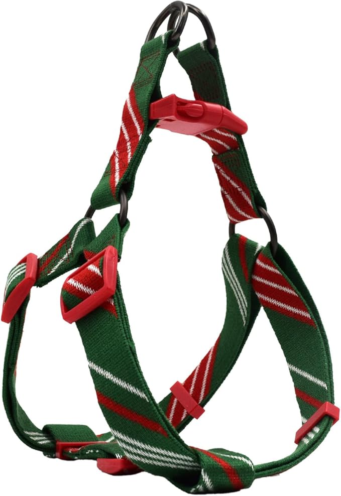 Dog Harness for Medium Dogs Step-in Adjustable Dog Harness, Red Mix Green,M