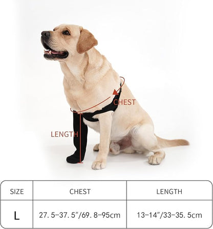 Dog Recovery Socks - Waterproof Paw Protectors with Non-Slip Sole | Post-Surgery Boots for Wound Protection | Anti-Licking Sleeves for Dogs (Black, L_Right)
