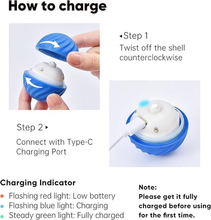 Zoomie Buddy 2.0 Interactive Dog Toys,MotionActivated Moving Dog Toy for Small/Medium Dogs,Enrichment Toys for Dogs, Dog Feeder Puzzle Toy, Dog Track Food Leaking Ball. (Blue)