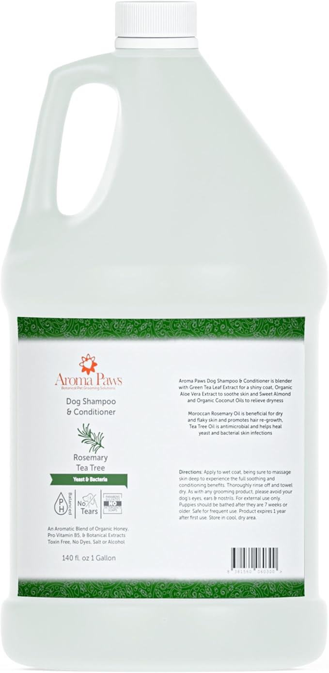 Dog Shampoo  Cleansing Wash, Conditioning, Moisturizing  Healthy Ingredients  Aromatic Grooming Puppy Shampoo  Tearless Cleaner, Rosemary Tea Tree