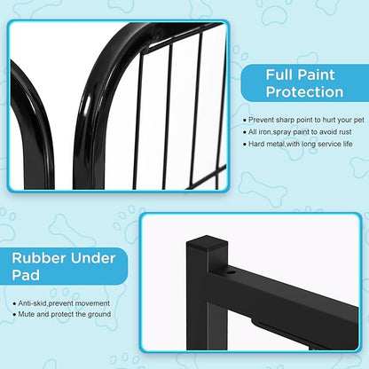 BestPet | Dog Playpen Extender | 32 Inch, 2 Panels | Heavy Duty Metal Pet Exercise Pen | Indoor Outdoor Fence Panels | Rust-Resistant, Removable, Tool-Free Setup | Anti-Skid, Expandable Design