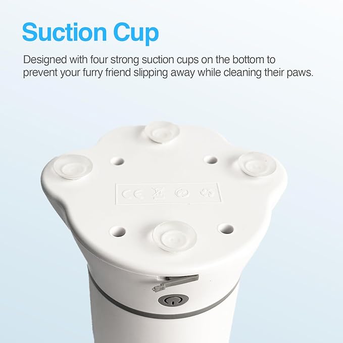 ALL FOR PAWS Automatic Dog Paw Cleaner, Dog Foot Washer Electric Paw Washer for Dogs Portable Paw Cleaner Cup, Mud Paw Clean Station, Silicone Brush Soft for Paws, Two Speed, Suction Cup Bottom