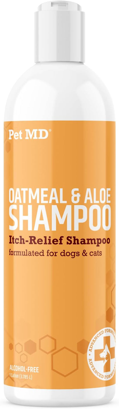 Pet MD - Oatmeal Dog Shampoo Cats and Dogs for Itch Relief and Moisturizer for Dry Skin and Coat - 16 Oz