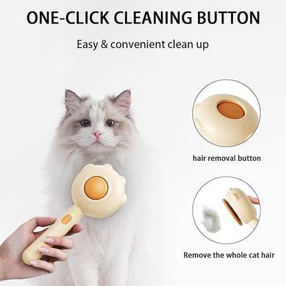 3-in-1 Steam Brush For Catsï¼_ndoor Dog Grooming Shedding Defur Combï¼_or Long And Short Haired Pets Spray Hair Removal Comb  Includes Cleaning Waterless Shampoo