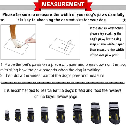 QUMY Dog Shoes for Large Dogs, Medium Dog Boots & Paw Protectors for Winter Snowy Day, Summer Hot Pavement, Water-Resistant in Rainy Weather, Outdoor Walking, Indoor Hardfloors Skid-Resistant Sole