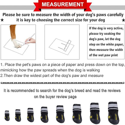 QUMY Dog Shoes for Large Dogs, Medium Dog Boots & Paw Protectors for Winter Snowy Day, Summer Hot Pavement, Water-Resistant in Rainy Weather, Outdoor Walking, Indoor Hardfloors Skid-Resistant Sole