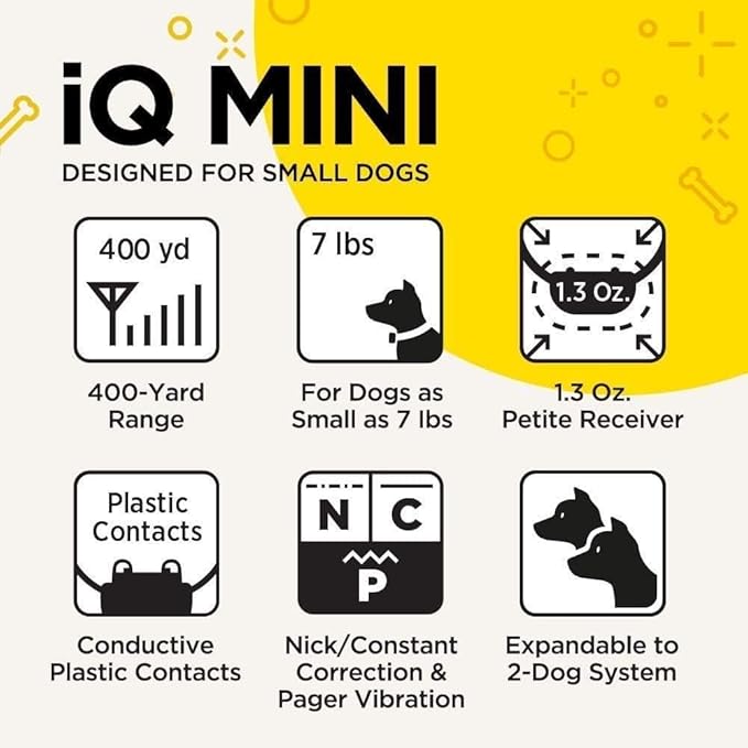 Dogtra iQ Mini Rechargeable Waterproof Mini Dog Training E-Collar with Water-Resistant Remote