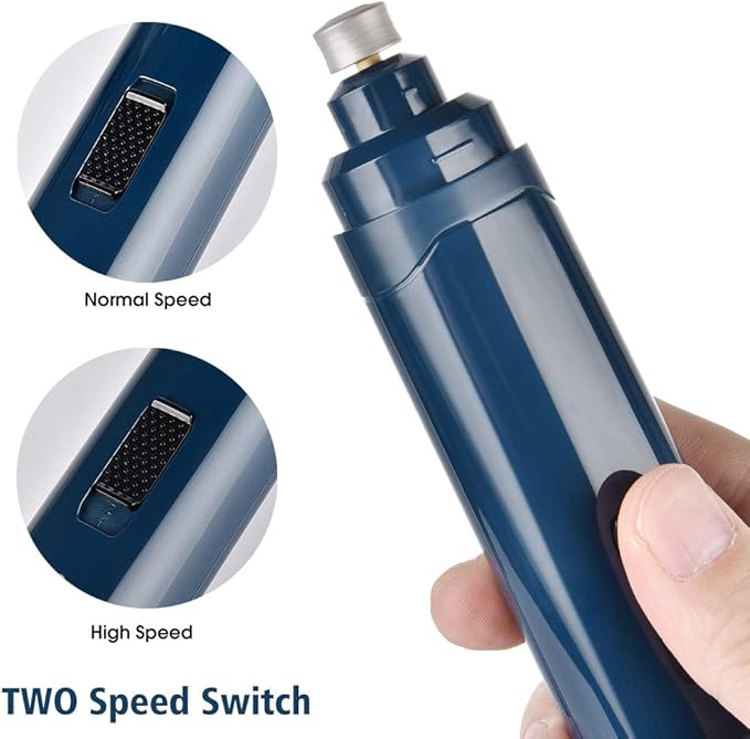 Dog Nail Grinder Upgraded - Professional 2-Speed Electric Rechargeable Pet Nail Trimmer Painless Paws Grooming & Smoothing for Small Medium Large Dogs & Cats