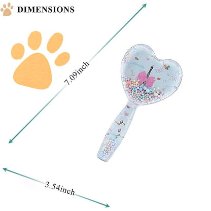 Small Dog Brush, Soft Dog Grooming Brush for Shih Tzus, Yorkies, Maltipoos, Maltese, Love Shape Puppy Massaging Pet Hair Brush, Cat Brush, for Small Dogs Cats of All Hair Types(Sky Blue)