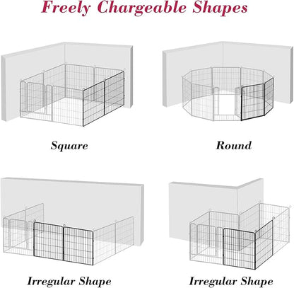 Dog Playpen Indoor Dog Fence Outdoor for Yard, 32inch 4 Panels Dog Pens Outside Anti-Rust Puppy Pen Dog Exercise Pen with Lock for Medium Small Dogs, Portable Pet Fence for Yard RV Camping