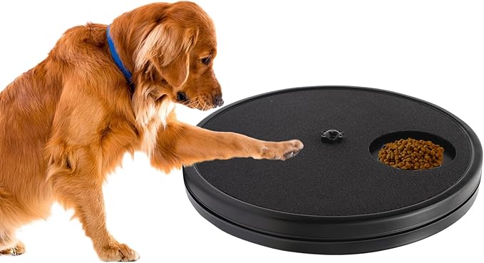 3 in 1 Rotatable Round Dog Scratch Board with Food Storage Compartment Box Nail Grinder Claw Care, Stress-Free Scratch Pad
