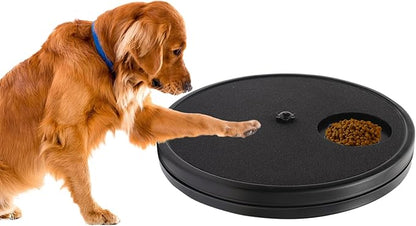 3 in 1 Rotatable Round Dog Scratch Board with Food Storage Compartment Box Nail Grinder Claw Care, Stress-Free Scratch Pad
