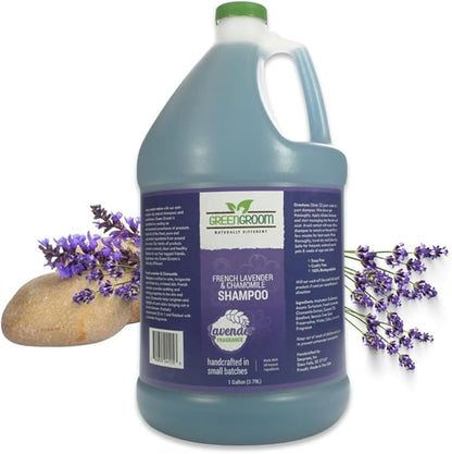 Green Groom French Lavender & Chamomile Aromatherapy Dog Shampoo, 1 Gallon - Soothing and Calming, Chamomile Infused, Natural Ingredients, Professional Grooming Grade, Deodorizing