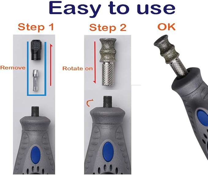 Diamond Dremel Dog Nail Grinder Bits for Rotary Tool-1/8'' Dremel Dog Nail Grinder Attachment-Pet Nail Grinder Bit Work for Animals Nail Care (XX Large T)