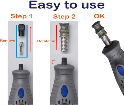 Diamond Dremel Dog Nail Grinder Bits for Rotary Tool-1/8'' Dremel Dog Nail Grinder Attachment-Pet Nail Grinder Bit Work for Animals Nail Care (XX Large T)