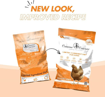 Canine Caviar - Special Needs: Chicken & Brown Rice Alkaline Dry Dog Food, Limited Ingredients, Gluten-Free, Based on Science & Research, Veterinary Alternative Diet (22 Pound Bag)