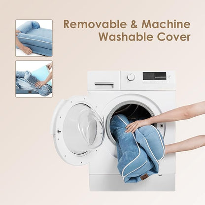 EHEYCIGA Orthopedic Dog Bed for Small Dogs, Waterproof Memory Foam Small Dog Beds with Sides, Non-Slip Bottom and Egg-Crate Foam Medium Dog Couch Bed with Washable Removable Cover, Washed Blue