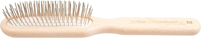 Chris Christensen 20 mm Oblong Pin Dog Brush, Original Series, Groom Like a Professional, Stainless Steel Pins, Lightweight Beech Wood Body, Ground and Polished Tips