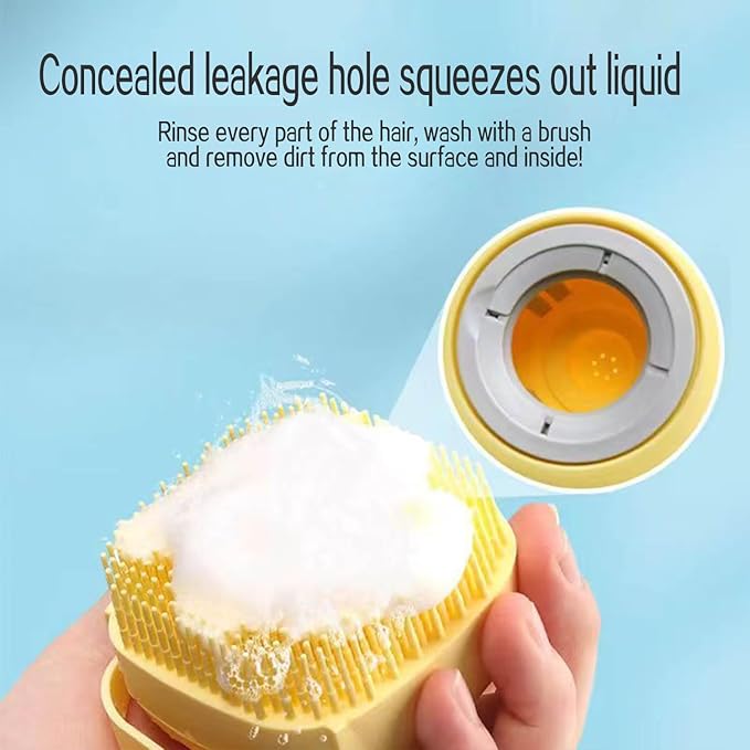 Pets Bath Brush | Scrubber for Bath | Dog Shampoo Brush | Dog Washing/Shower Brush, Suitable for Short/Long Haired Dogs, Dog Brush for Shedding, Bathing, Massaging & Grooming (2yellow) (2yellow2)