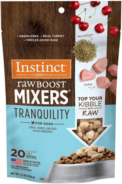 Instinct Raw Boost Mixers Freeze Dried Dog Food Toppers For Dry Food, Grain Free Dog Food Toppers with Turkey For Dogs - Tranquility, 5.5 oz